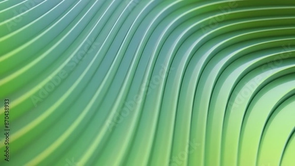 Fototapeta 3d abstract background with gradient green curved lines forming a pattern