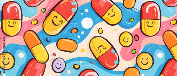 Fototapeta Medicines and dietary supplements, vitamins for health