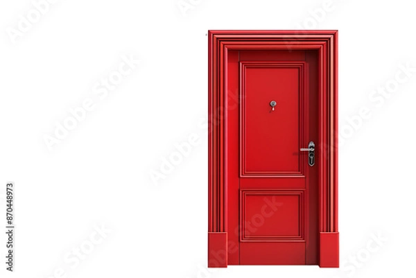 Fototapeta a red door with a keyhole