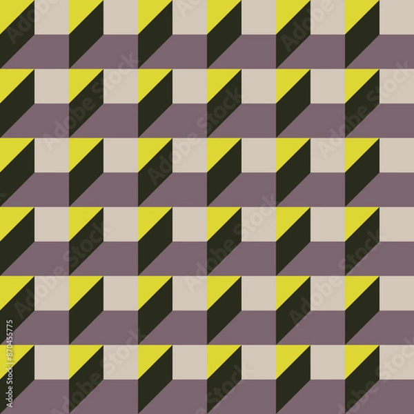 Obraz Geometric Seamless Vector Repeat Tile Pattern. Perfect for textiles, apparel, backgrounds, UX etc