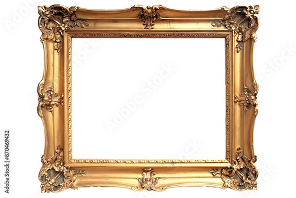 Fototapeta a gold frame with a white background