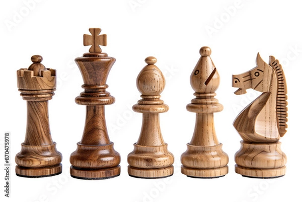 Obraz a group of wooden chess pieces