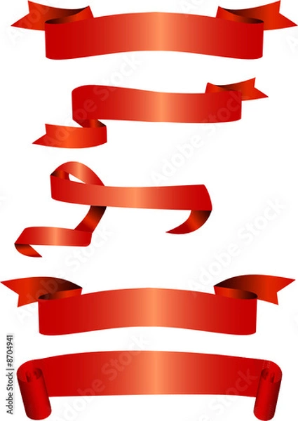 Fototapeta set of red banners