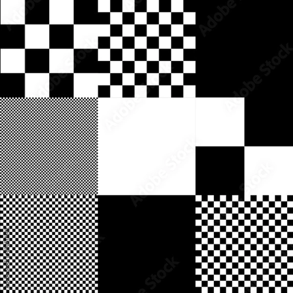 Obraz Seamless Glitch Checker Tile Pattern. Perfect for apparel, textiles, backgrounds, ux etc.