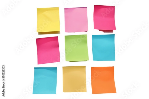 Fototapeta Post it notes isolated on transparent background
