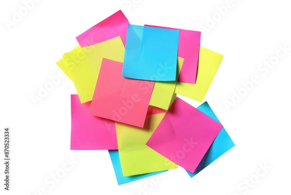 Fototapeta Post it notes isolated on transparent background