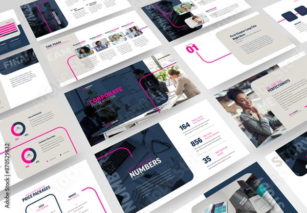 Fototapeta Company Presentation Slide Deck  Template