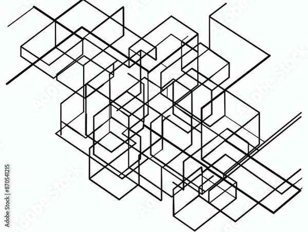 Obraz Interconnected Squares: A Visual Representation of Risk Correlation and Interdependence