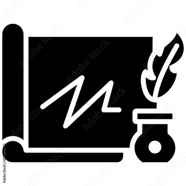 Fototapeta Calligraphy vector icon. Can be used for Art and Craft Supplies iconset.