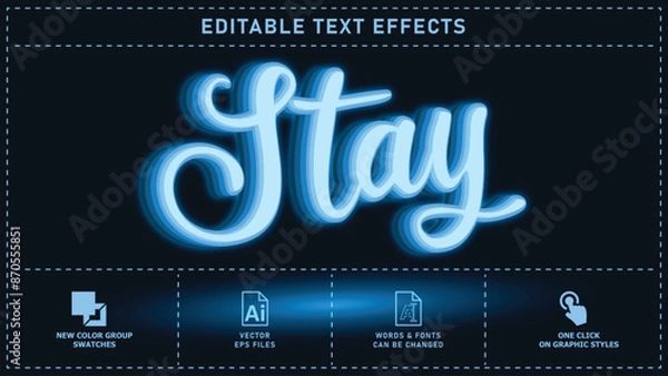 Fototapeta Stay editable text effects. Vector eps files.