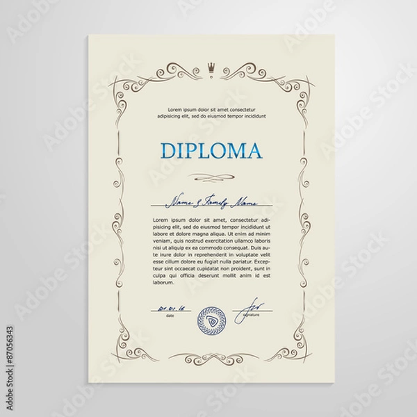 Obraz Certificate, Diploma, design template