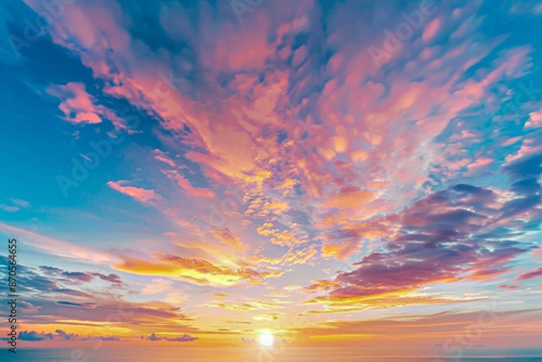Obraz Vibrant sunset over calm sea
