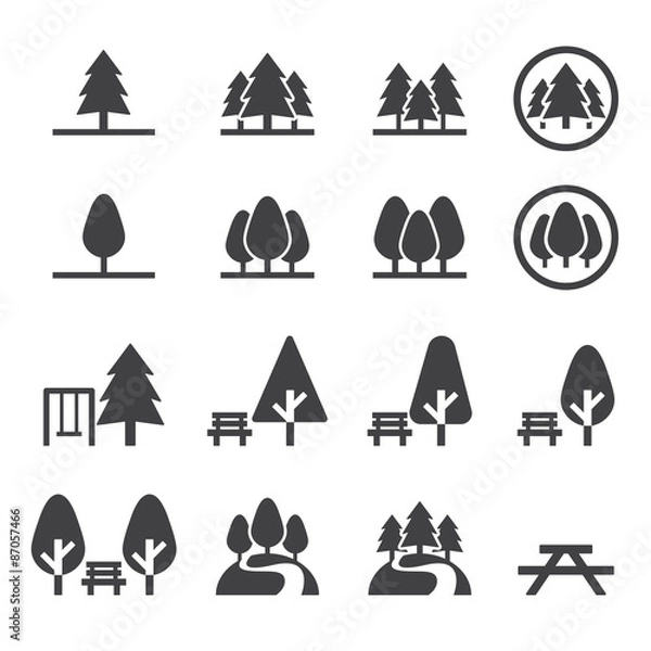 Obraz zestaw ikon parku