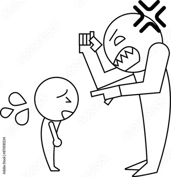 Obraz  怒っている人と謝る人