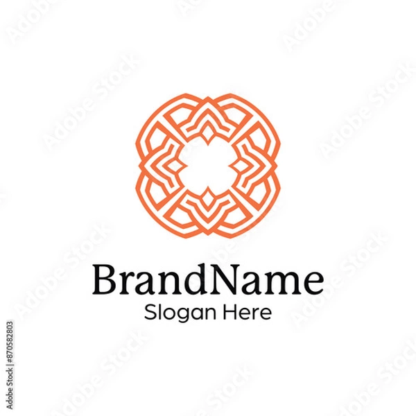 Fototapeta Abstract symmetric Mandala Pattern Logo Design Template