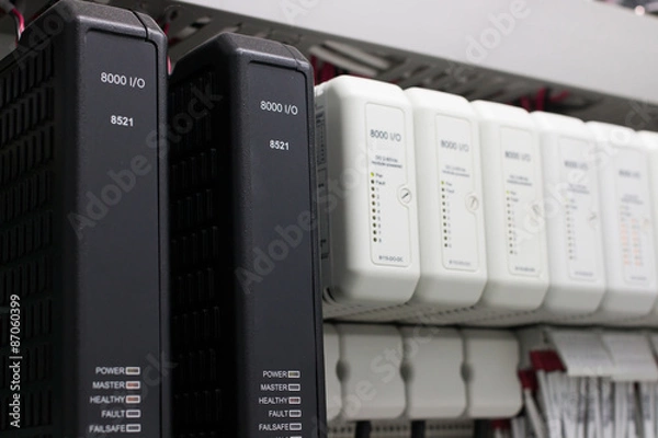 Fototapeta Programmable logic controller with input output module 