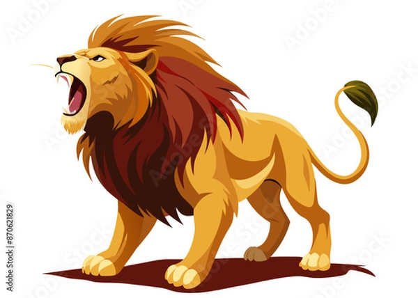 Obraz lion roaring vector illustration 