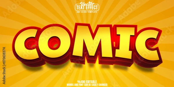 Fototapeta Comic book editable text effect, customizable retro and hero 3D font style