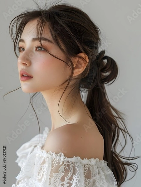 Obraz 清楚できれいな女性のお顔