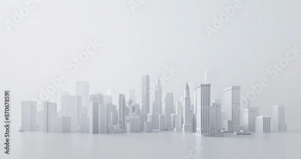 Fototapeta A global financial company on a white background, showcasing a clean and professional image, emphasizing its role in worldwide financial services and business solutions.