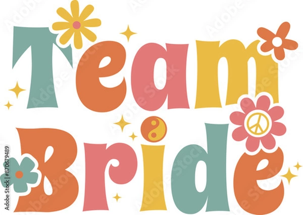 Obraz Team Bride Hippie Bachelorette Design 