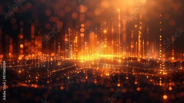 Fototapeta A golden-toned vector background, featuring a minimal and clean design, perfect for financial presentations and professional visuals with a dark and elegant touch.