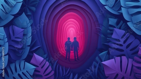 Fototapeta Augmented reality apps bring LGBTthemed paper art to life