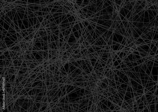 Fototapeta 細かい線がたくさんの背景（黒）