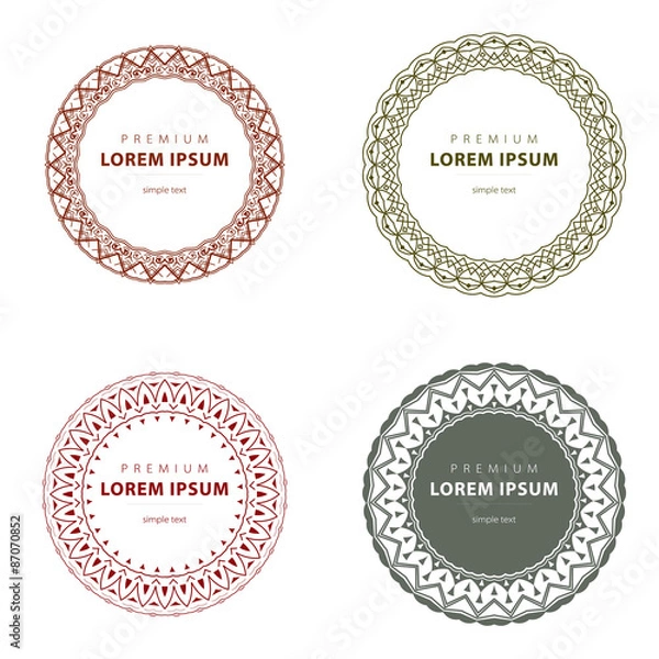 Fototapeta Vector set abstract frames logo templates line style