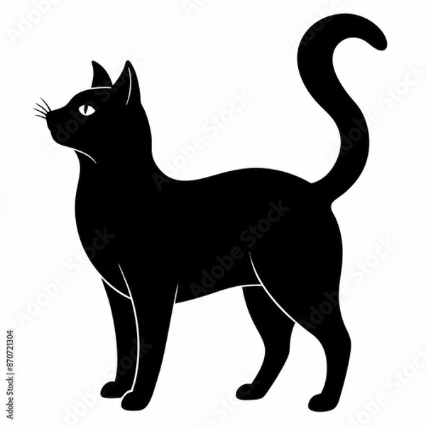 Obraz Black Cat Vector Silhouette