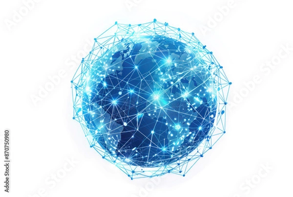 Obraz Glowing Digital World Network Illustration