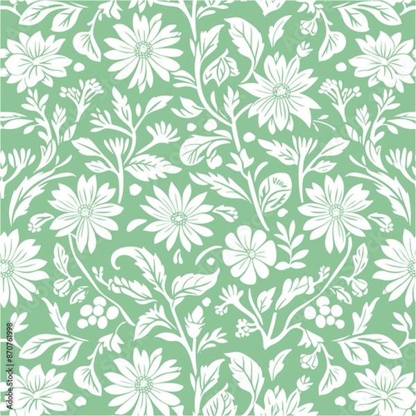 Obraz Seamless pattern with flowers and leaves. Floral pattern for wallpaper or fabric