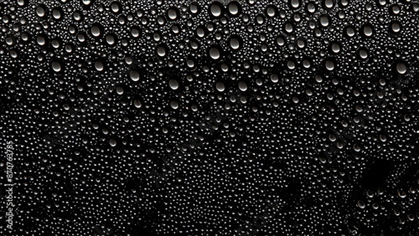 Obraz Drops in a glass black background