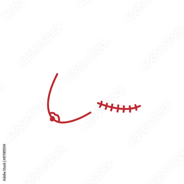 Obraz Mastectomy logo sign icon Female human form illustrated with the scars Hand drawn ink sketch Human rights concept Doodle design style Print for medical educational card banner poster cover book ad