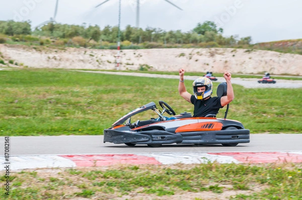 Obraz Winner in a karting race