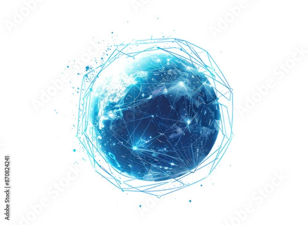Obraz Digital Blue Globe with Network Connections