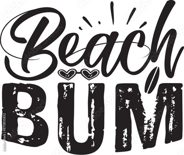 Fototapeta Beach typography tshirt and SVG Designs for Clothing and Accessories