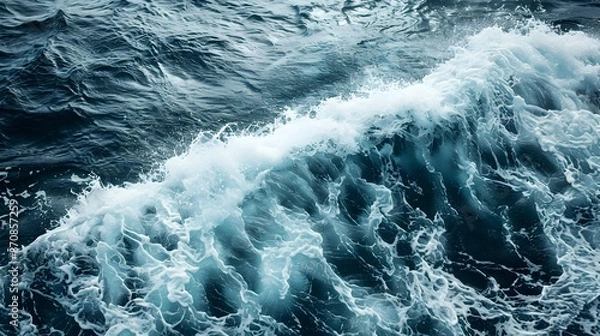 Fototapeta Majestic Crashing Waves of the Dark Blue Ocean Backdrop