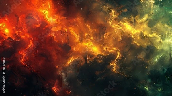 Fototapeta Vibrant galactic nebula in starry night sky  universe astronomy and supernova scene