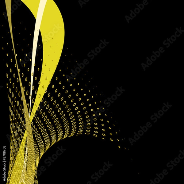 Obraz Gold halftone and lines with black background