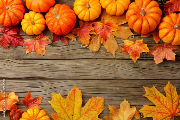 Fototapeta autumn wood table background
