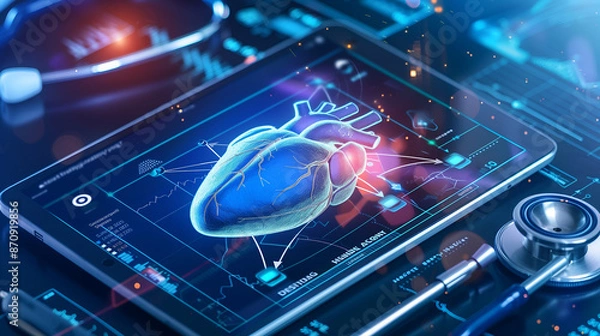 Fototapeta Digital Heart Health Monitoring.