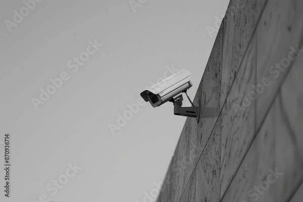 Obraz security camera on a wall. ai generative