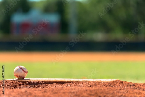 Fototapeta Baseball na kopcu miotaczy