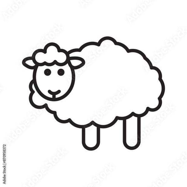 Obraz sheep icon Black line art vector