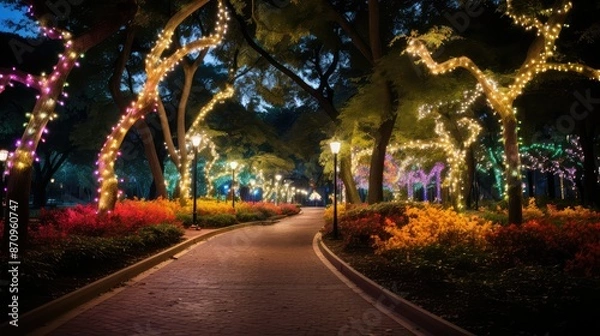 Fototapeta pathways park lights