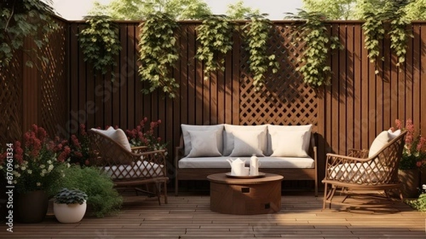 Fototapeta outdoor brown fence