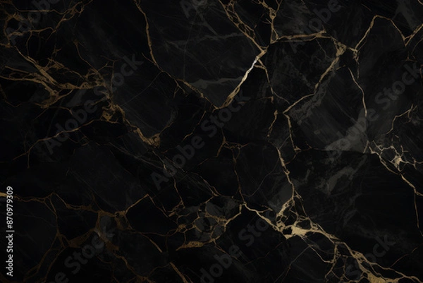 Obraz Processed collage of luxury pattern of black marble texture. Background for banner, backdrop