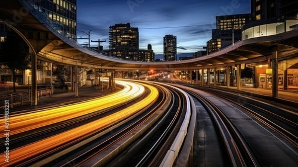 Fototapeta network metro light rail