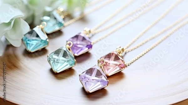 Obraz gemstone pentagon shape pastel